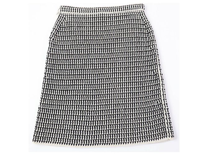 Louis Vuitton Baumwollstrickrock Schwarz Elfenbein M - Ansicht 2