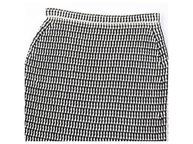 Louis Vuitton Baumwollstrickrock Schwarz Elfenbein M - Ansicht 3