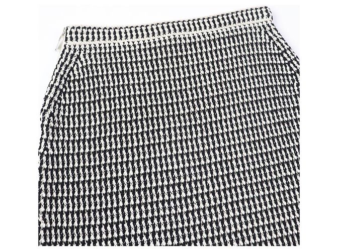 Louis Vuitton Baumwollstrickrock Schwarz Elfenbein M - Ansicht 5