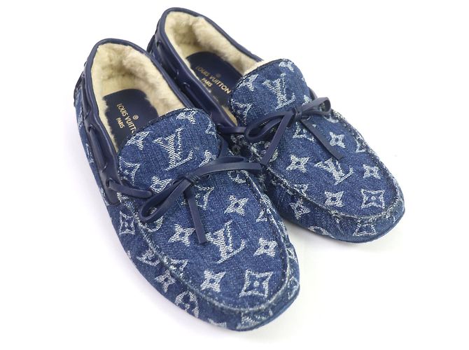 Mocassini in denim Monogram Louis Vuitton blu - vista 2