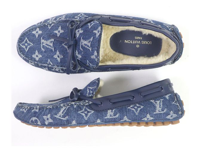 Mocassini in denim Monogram Louis Vuitton blu - vista 3