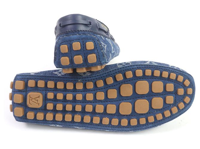 Mocassini in denim Monogram Louis Vuitton blu - vista 4