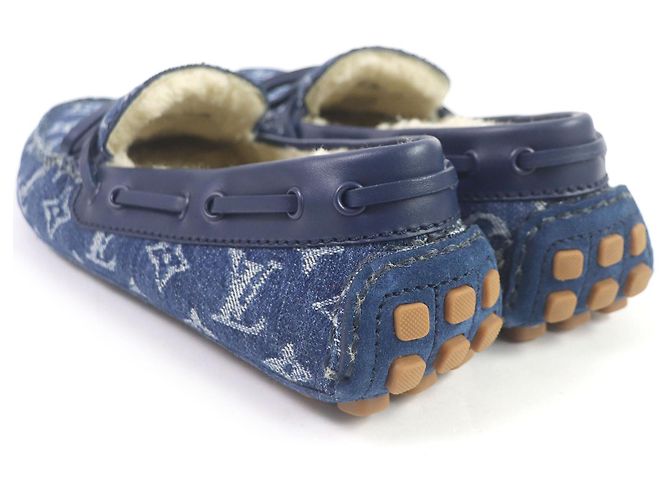 Mocassini in denim Monogram Louis Vuitton blu - vista 5