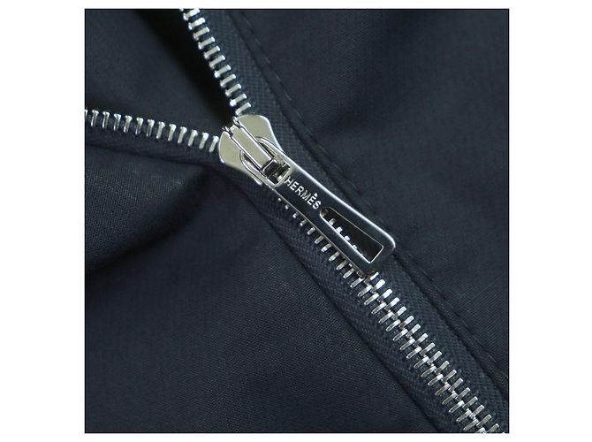 Hermès Hermes Cotton Silk H Logo Zip Coat Navy Navy blue - view 7