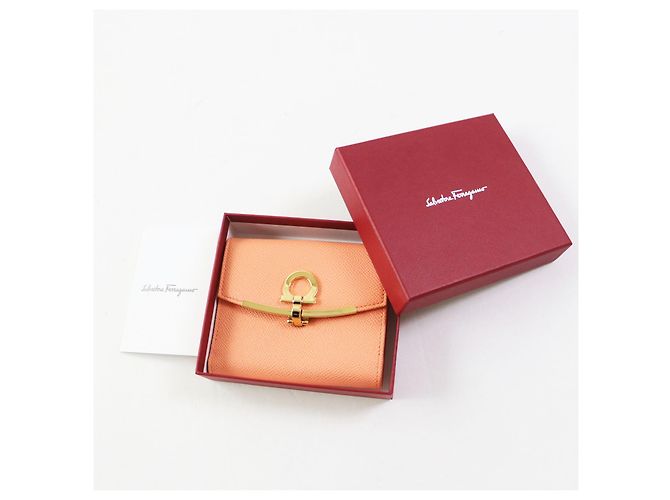 Portafoglio bifold Gancini Salvatore Ferragamo arancione - vista 2