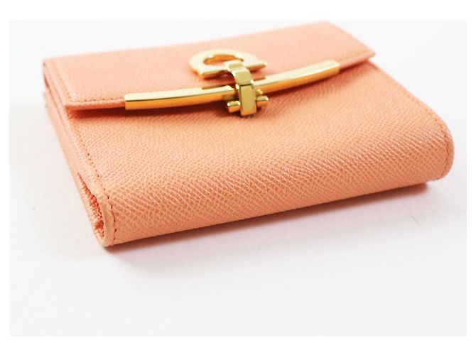 Portafoglio bifold Gancini Salvatore Ferragamo arancione - vista 5