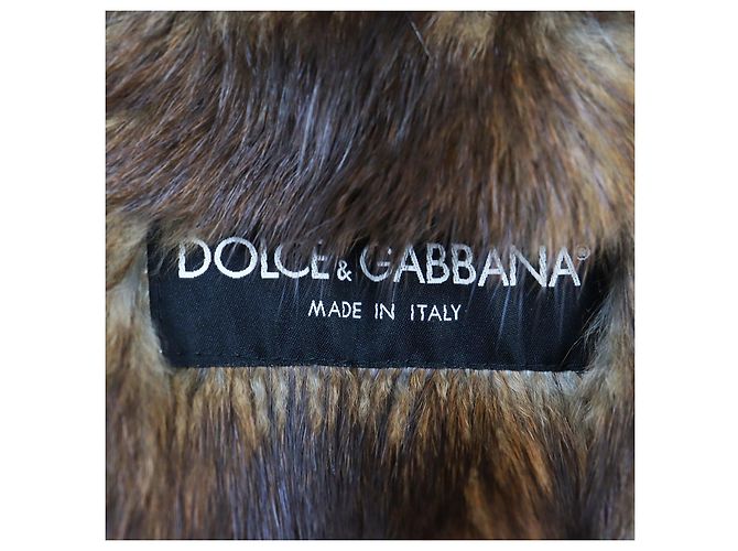 Chaqueta de cuero trucker Dolce & Gabbana marrón 48 Castaño - vista 10