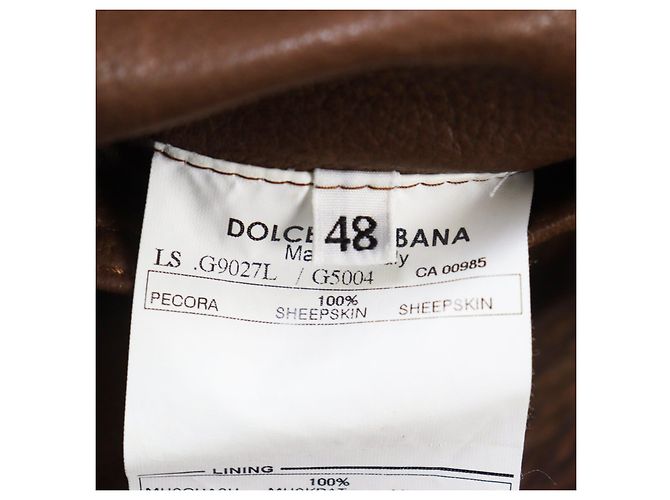 Chaqueta de cuero trucker Dolce & Gabbana marrón 48 Castaño - vista 11