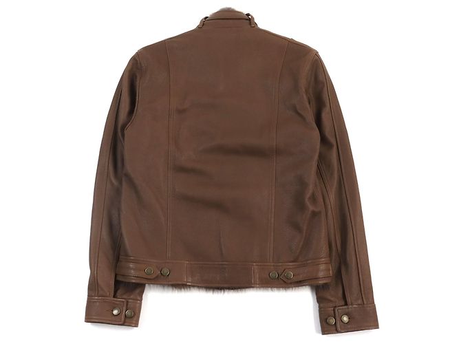 Chaqueta de cuero trucker Dolce & Gabbana marrón 48 Castaño - vista 4