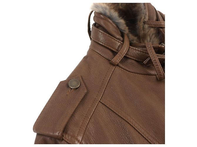 Chaqueta de cuero trucker Dolce & Gabbana marrón 48 Castaño - vista 7