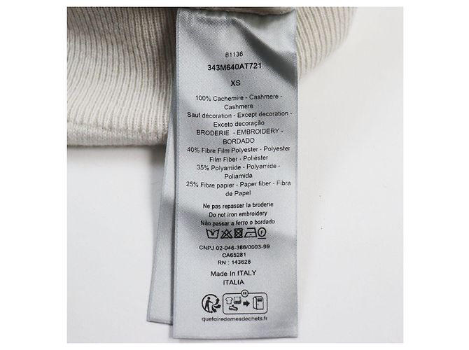Suéter de cachemira Dior gris XS Castaño - vista 6