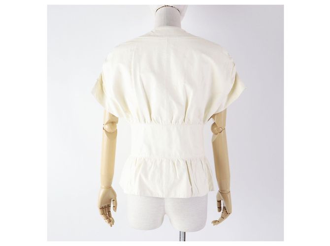 Chanel Lammleder Kurzarmjacke in Elfenbein Roh - Ansicht 4