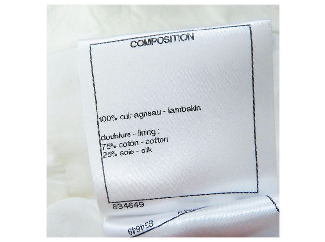 Chanel Lammleder Kurzarmjacke in Elfenbein Roh - Ansicht 9