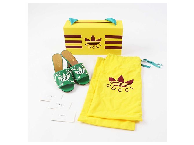 Gucci GG Logo Leather Mule Green 36 - view 2