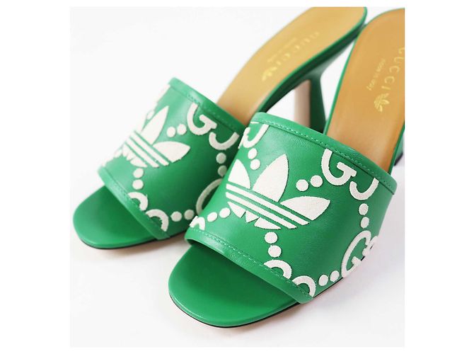 Gucci GG Logo Leather Mule Green 36 - view 5