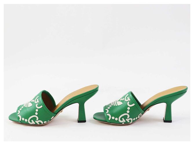 Gucci GG Logo Leather Mule Green 36 - view 6