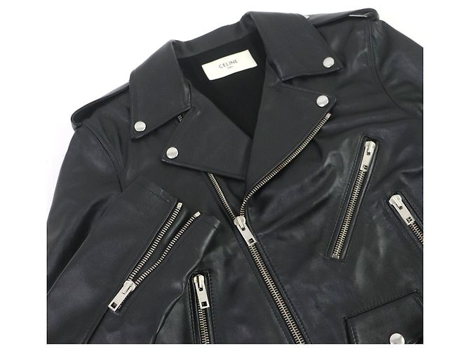 Céline CELINE Leder Bikerjacke schwarz 50 - Ansicht 2