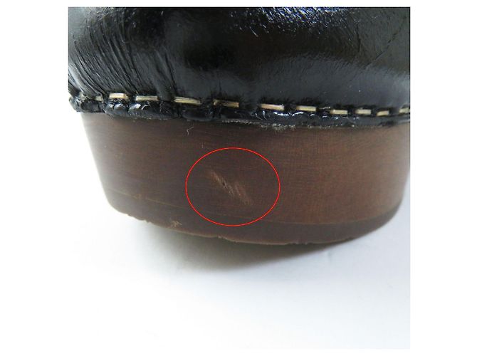 Sandali Clog in pelle di pecora Chanel Nero Marrone - vista 11