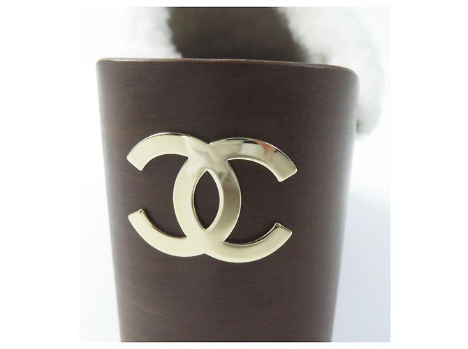 Sandali Clog in pelle di pecora Chanel Nero Marrone - vista 7