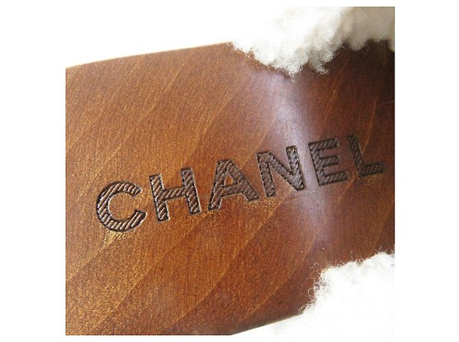 Sandali Clog in pelle di pecora Chanel Nero Marrone - vista 8