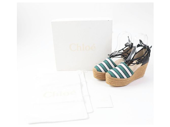 Chloé Chloe Leather Ankle Strap Espadrilles Sandals - view 2