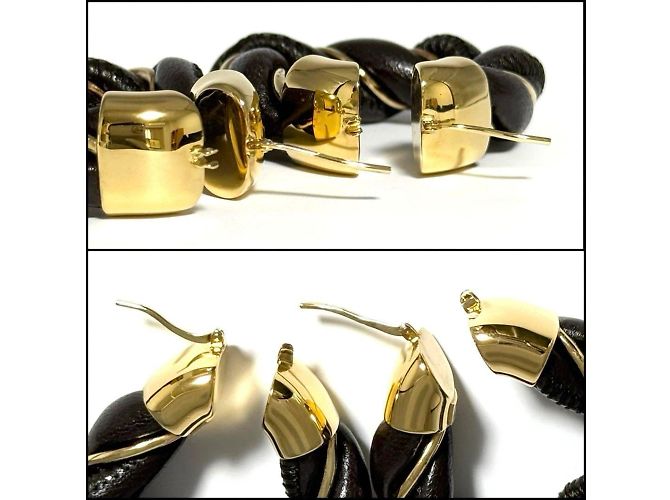 Orecchini a cerchio a triangolo attorcigliato di Bottega Veneta per donne - vista 7