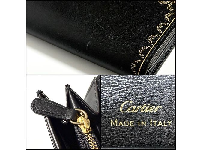 Portafoglio lungo da donna Cartier in pelle nera - vista 10