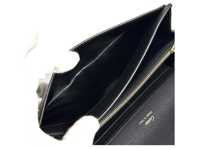 Portafoglio lungo da donna Cartier in pelle nera - vista 6