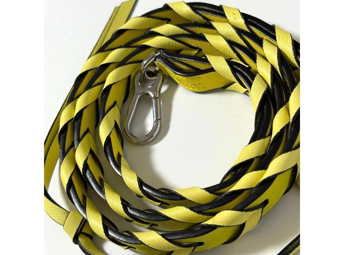 Borsa a spalla con spalline intrecciate sottili Loewe per donne Giallo - vista 3