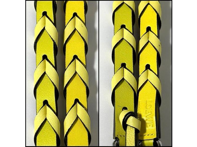Borsa a spalla con spalline intrecciate sottili Loewe per donne Giallo - vista 5