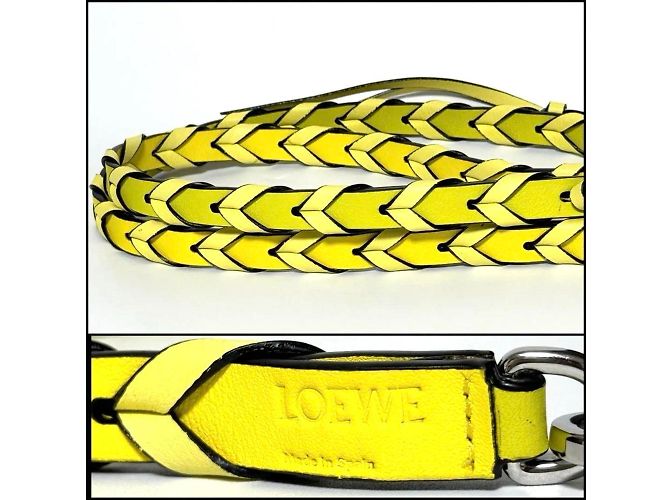 Borsa a spalla con spalline intrecciate sottili Loewe per donne Giallo - vista 9