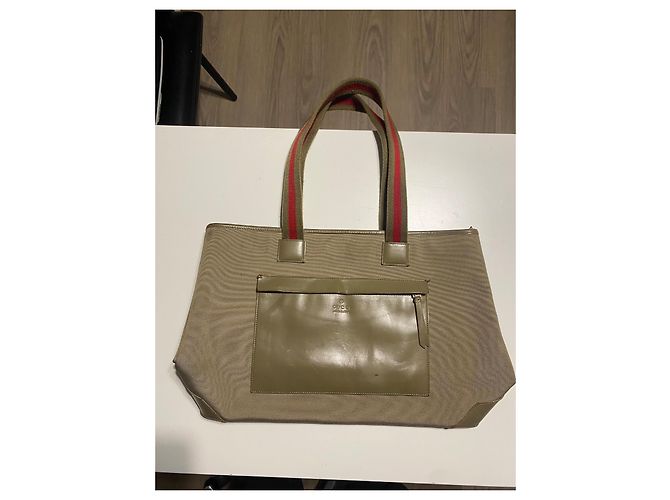 Marmont Gucci Web Griff Olive Tasche Beige - Ansicht 2