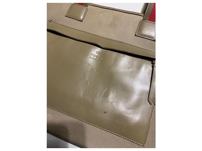 Marmont Gucci Web Griff Olive Tasche Beige - Ansicht 3