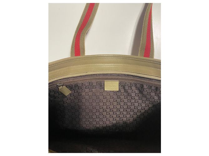 Marmont Gucci Web Griff Olive Tasche Beige - Ansicht 7
