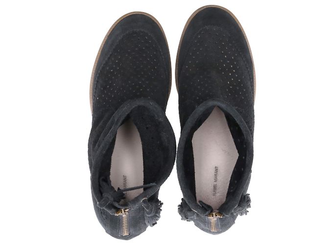 Botines de cuña con borlas Basley de Isabel Marant en ante negro - vista 11
