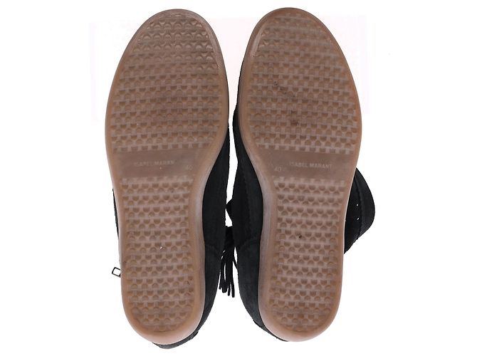 Botines de cuña con borlas Basley de Isabel Marant en ante negro - vista 12