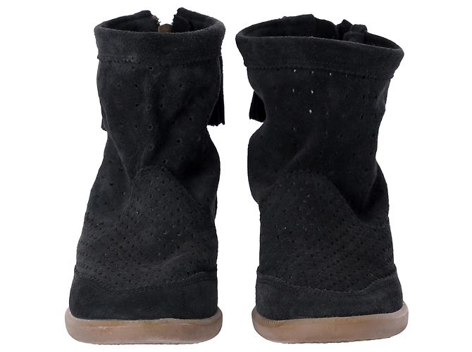 Botines de cuña con borlas Basley de Isabel Marant en ante negro - vista 3