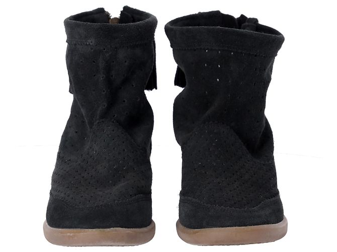 Botines de cuña con borlas Basley de Isabel Marant en ante negro - vista 9