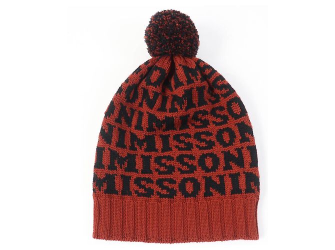 Autre Marque Cappello in maglia di lana con logo Missoni marrone e nero - vista 2