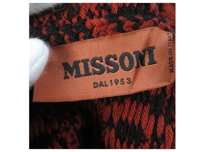 Autre Marque Cappello in maglia di lana con logo Missoni marrone e nero - vista 9