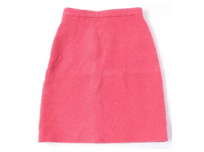 FALDA A-LINE DE LANA NYLON TWEED GUCCI ROSA 36 - vista 2