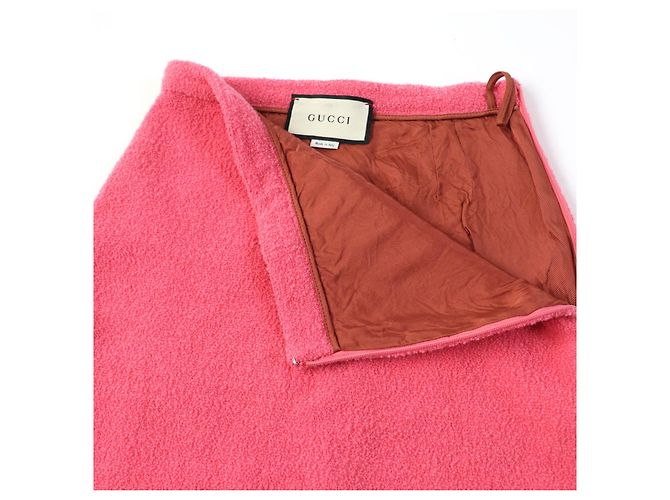 FALDA A-LINE DE LANA NYLON TWEED GUCCI ROSA 36 - vista 4