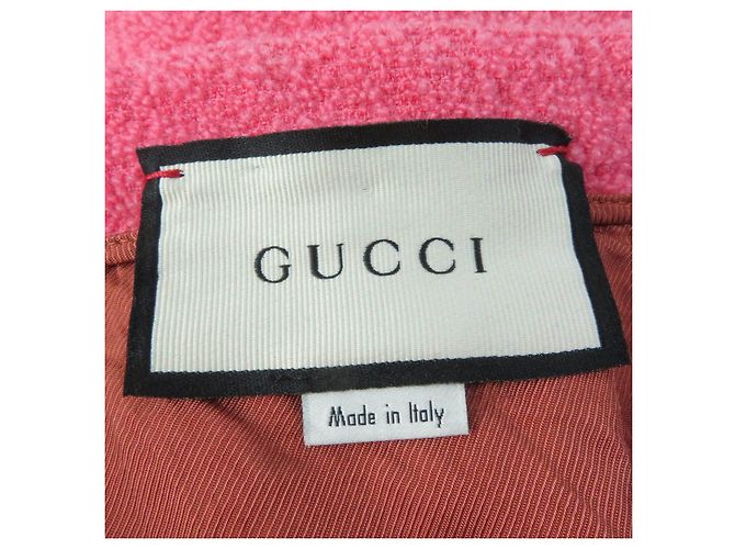 FALDA A-LINE DE LANA NYLON TWEED GUCCI ROSA 36 - vista 6