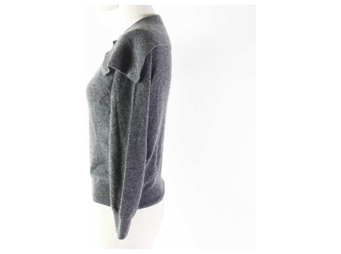 Dior Cachemira Tejido Logo CD Botón de Perla Gris - vista 3