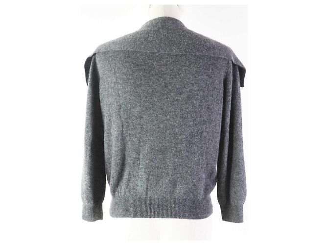 Dior Cachemira Tejido Logo CD Botón de Perla Gris - vista 4