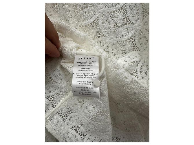 SéZane Camicia Chloe Bianca in Guipure Bianco - vista 6