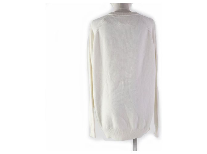 Suéter de cashmere Givenchy logo 4G marfim M Cru - vista 3