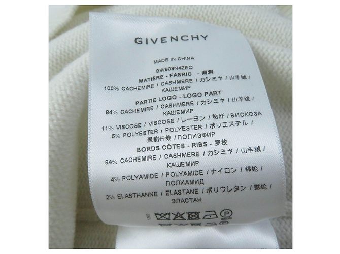 Suéter de cashmere Givenchy logo 4G marfim M Cru - vista 8
