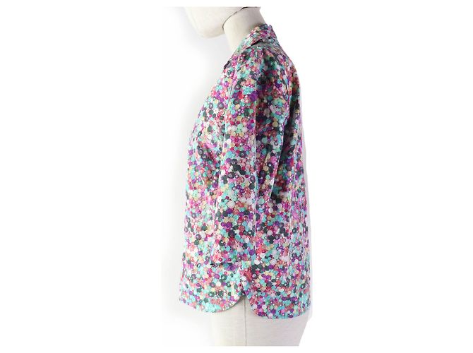 Autre Marque DRIES VAN NOTEN Bluse mit offenem Kragen und Perlenmuster Mehrfarben - Ansicht 2