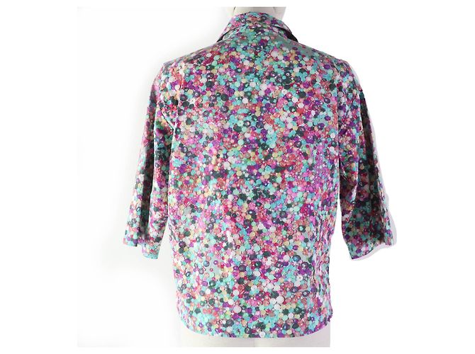 Autre Marque DRIES VAN NOTEN Bluse mit offenem Kragen und Perlenmuster Mehrfarben - Ansicht 3
